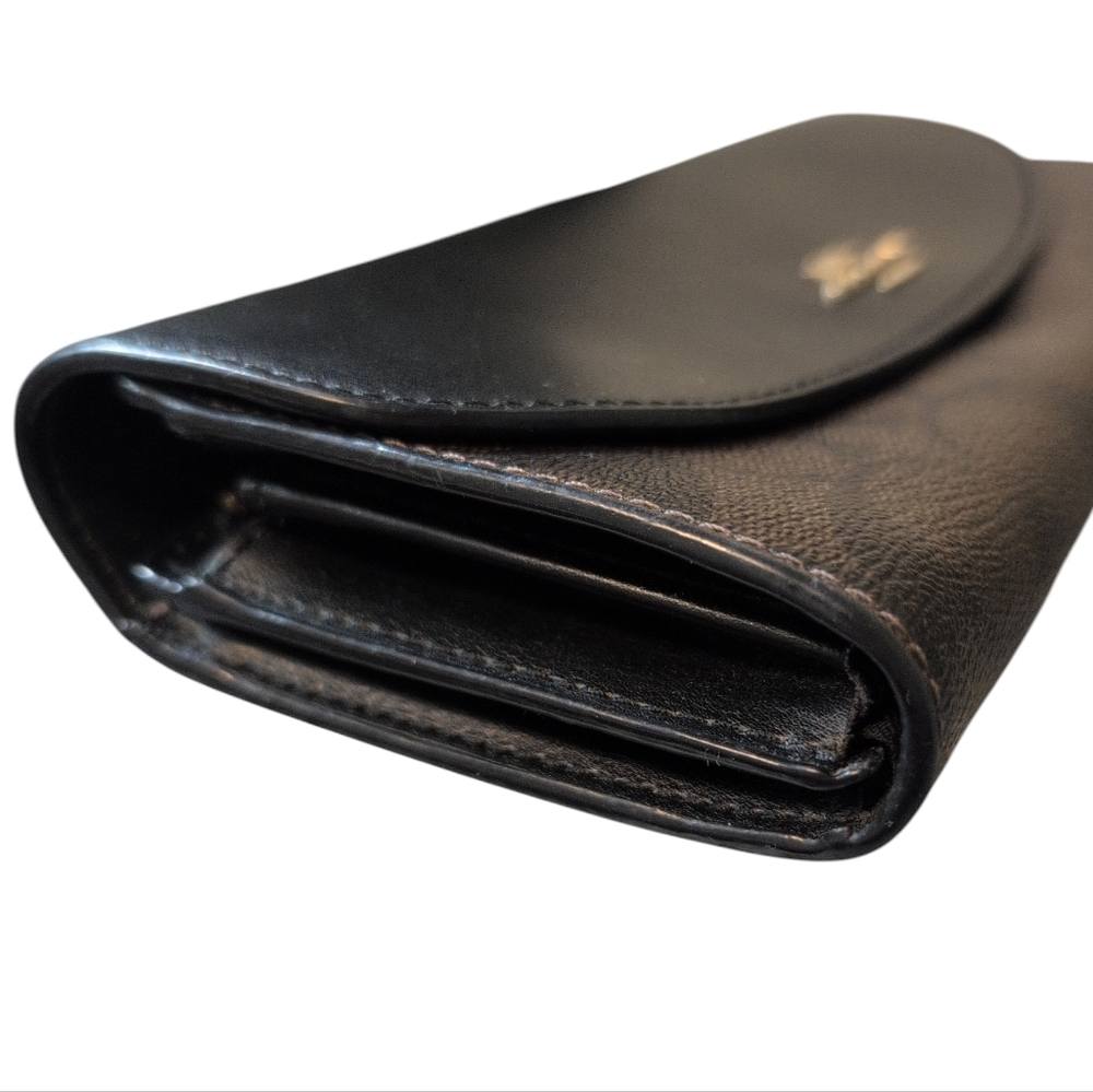 Coach Black Women's Wallet Preloved Zipper Broke Monogram Leather - Picture 4 of 12